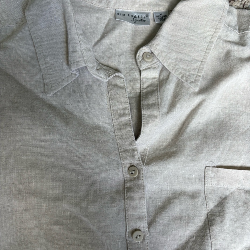 Kim Rogers woman’s linen Cream Shirt